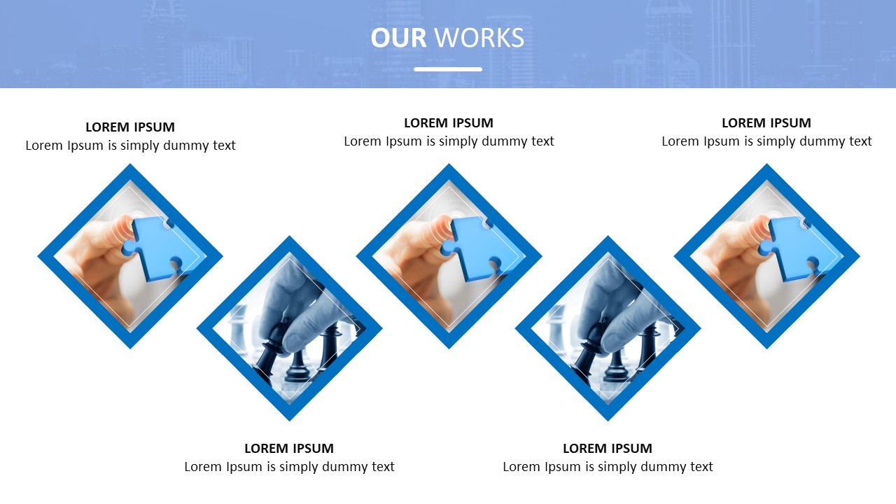 Grab innovative Our Work PowerPoint Template presentation